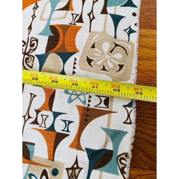 Robert Kaufman Atomic Barkcloth Fabric, MCM Tiki Print 3 Yards - Picture 8 of 10
